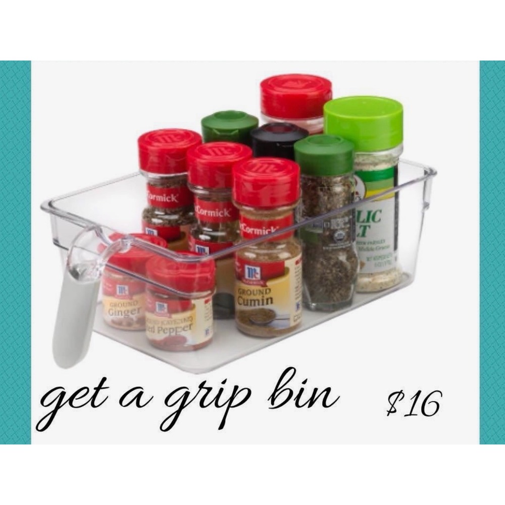 Bin Clear Plastic Storage Container with Handle Kitchen Fridge Organization Grn - Picture 3 of 3